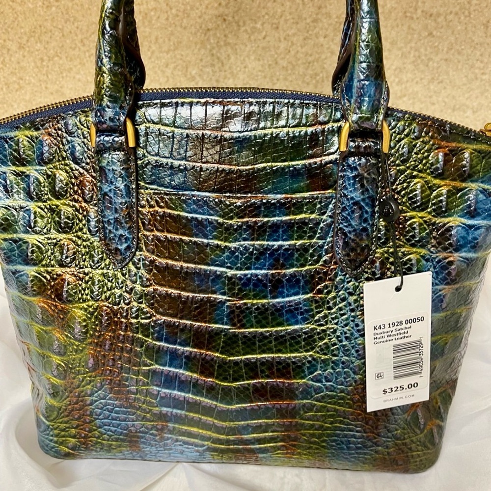 Brahmin Multi Westfield Crocodile Iridescent Leather Women's Crossbody Bag NWT - Picture 6 of 6
